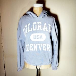 Divided by H&M Gray Crop top Hoodie with Drawstring-hem XS Preowned see pics